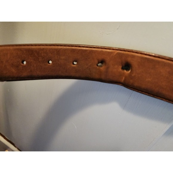 Vtg Justin Cowgirl Silver Concho Brown Leather Belt Size 40 726BD 726 BD Western main image 6